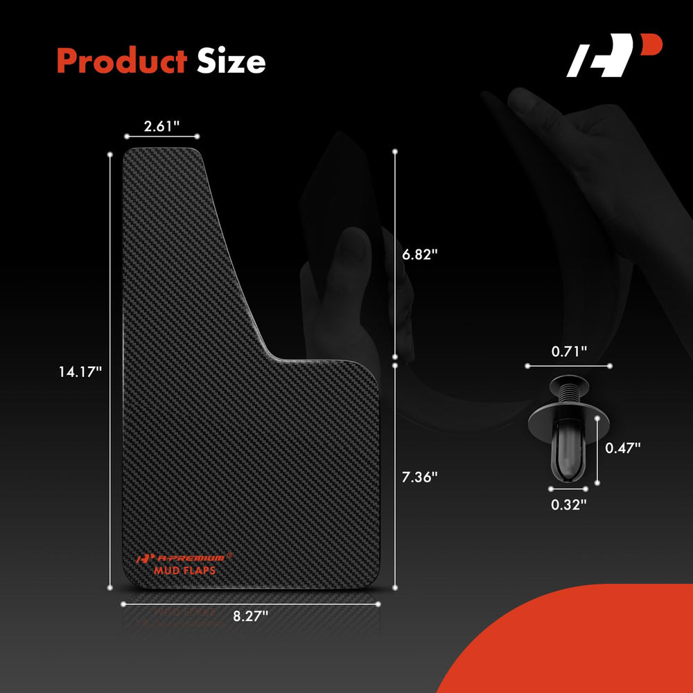 A-Premium mud flaps rear left angle help maintain rear bumper cleanliness on highways.