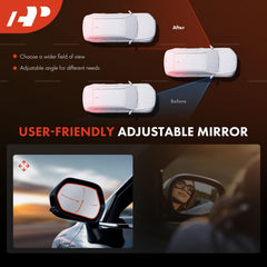 A-Premium black-finish mirror supports durable, everyday use