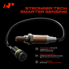 A-Premium O2 sensor with threaded mount and female connector for easy installation.