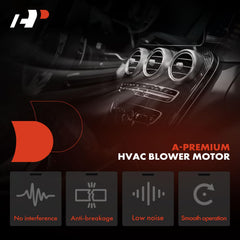 OE-spec wiring and copper coil details on A-Premium blower motor for easy plug-and-play