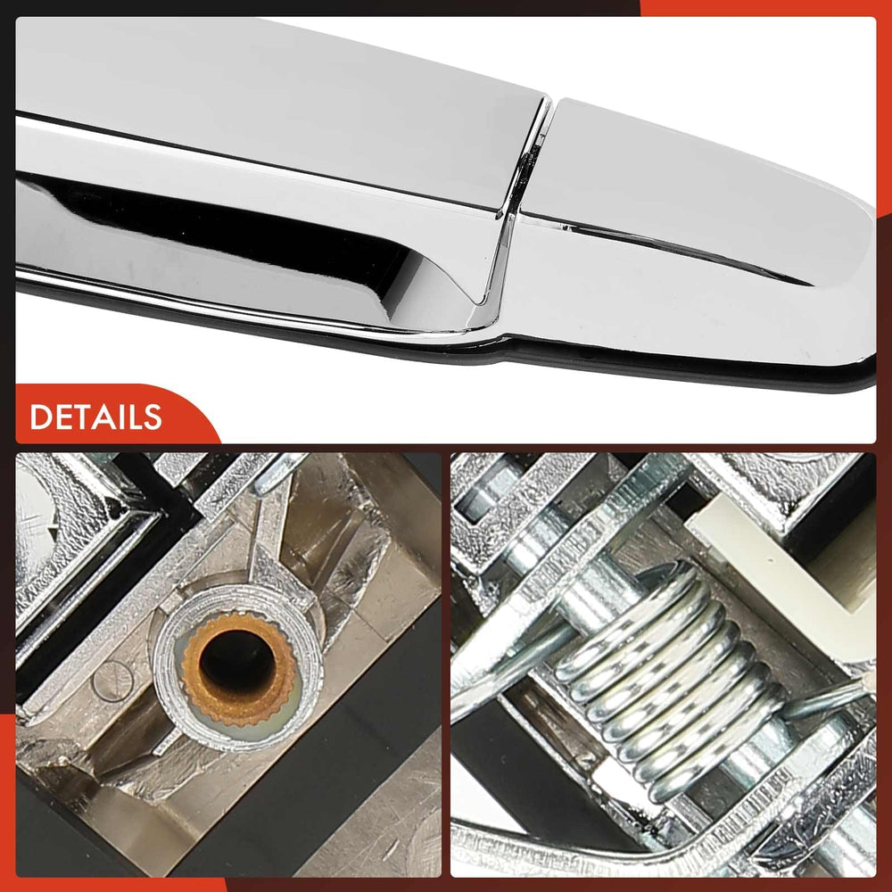 A-Premium paintable chrome handle allows color matching to the vehicle.