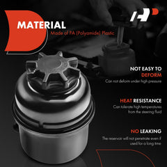 A-Premium power steering reservoir close-up highlighting durable construction for BMW systems
