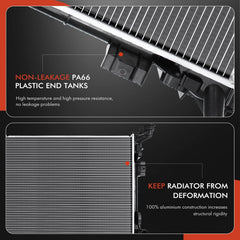 A-Premium radiator installed in a Dodge Grand Caravan illustration.
