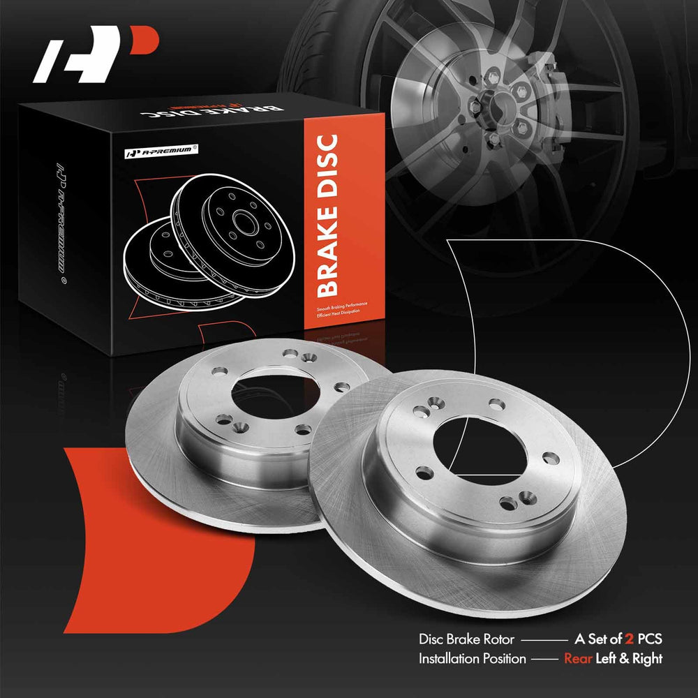 A-Premium rear rotor for Forte 2014-2018 left promotes steady braking and reduced dust.