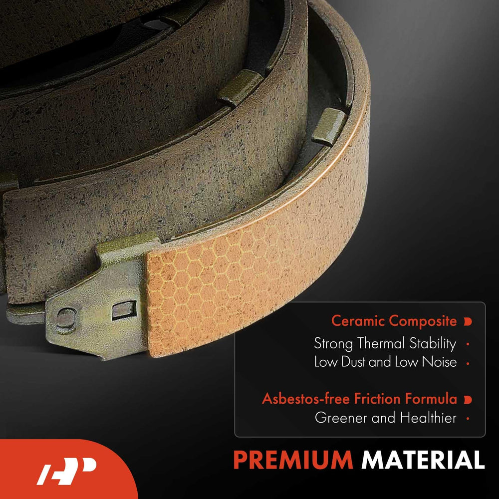 A-Premium rear brake shoes packaging, ready-to-install for quick replacement.