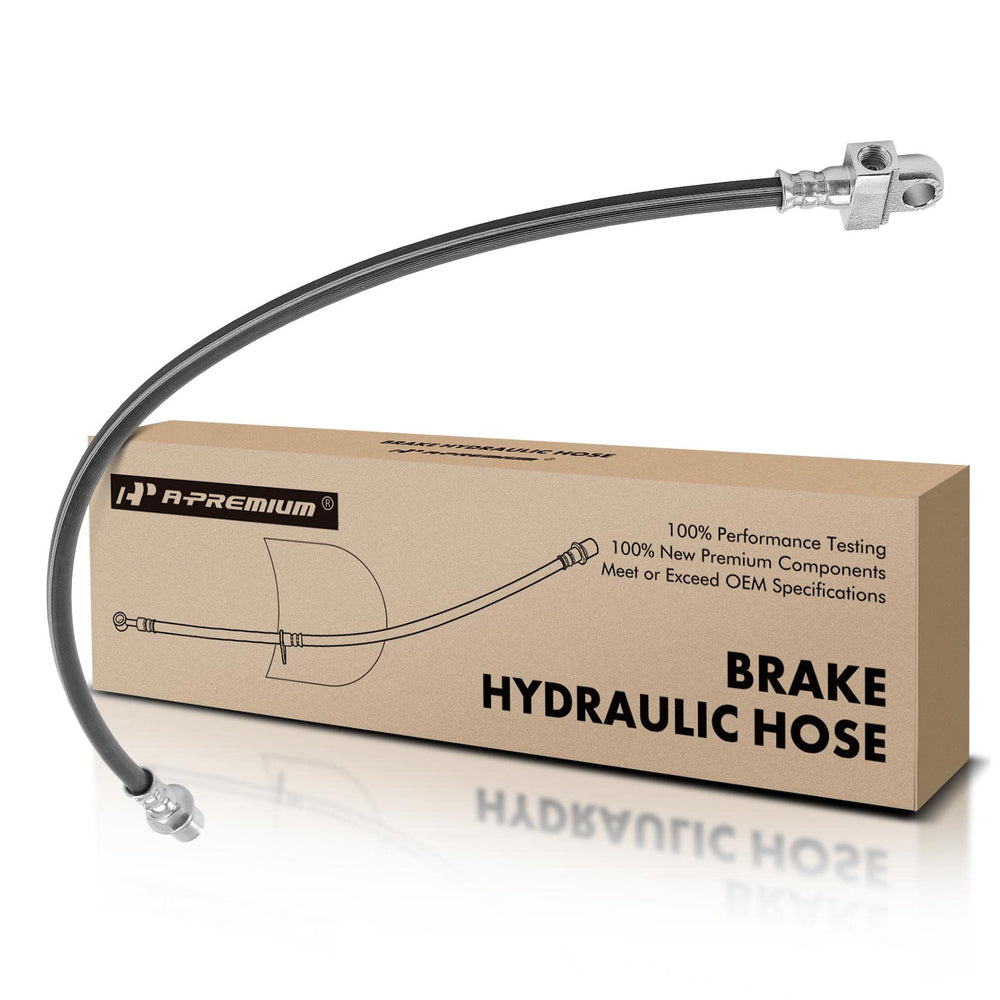 A-Premium rear center brake hose assembly shown with secure fittings for Chevy and GMC trucks.
