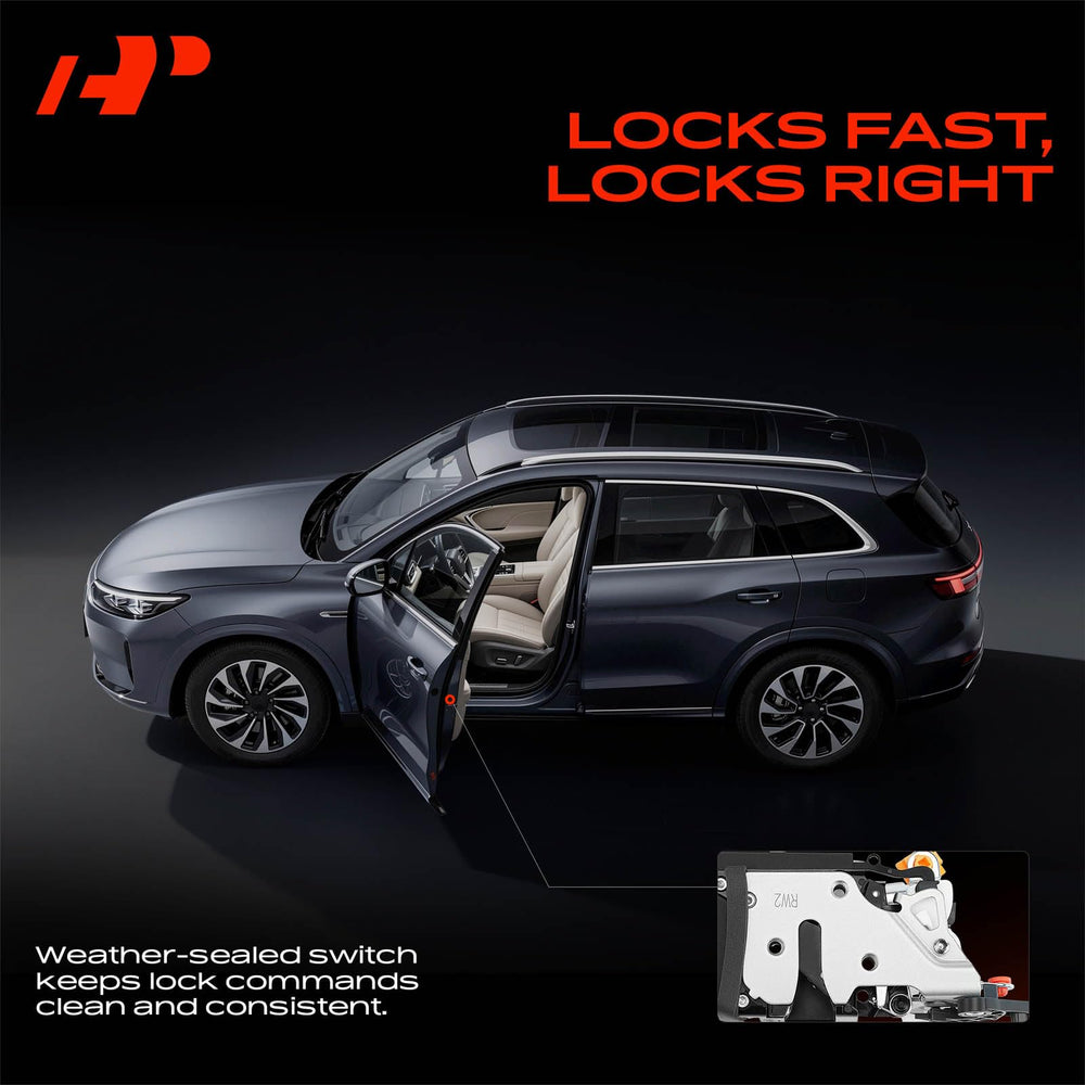 A-Premium rear door lock mechanism close-up highlighting durable design and smooth operation.