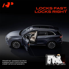 A-Premium rear door lock mechanism close-up highlighting durable design and smooth operation.
