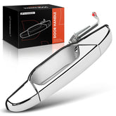 A-Premium rear left driver door handle with chrome finish, durable exterior replacement.