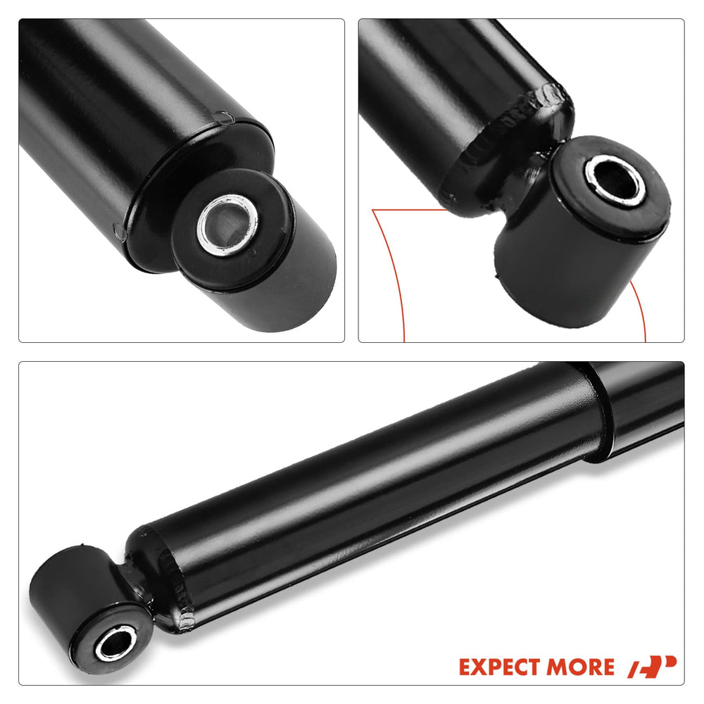 Specification highlights showing extended length, compressed length, and stroke.