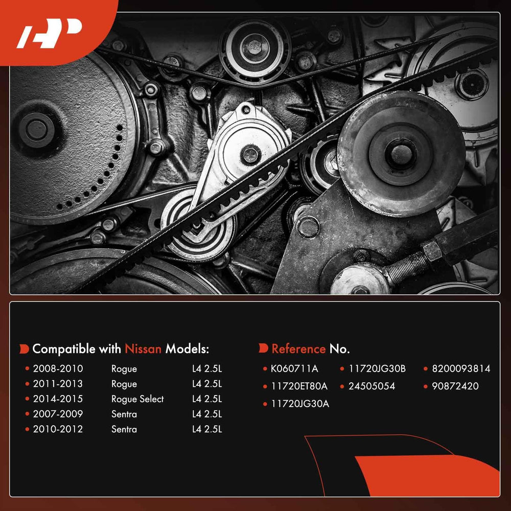 A-Premium serpentine belt for Rogue Select adds stable tension with EPDM durability.