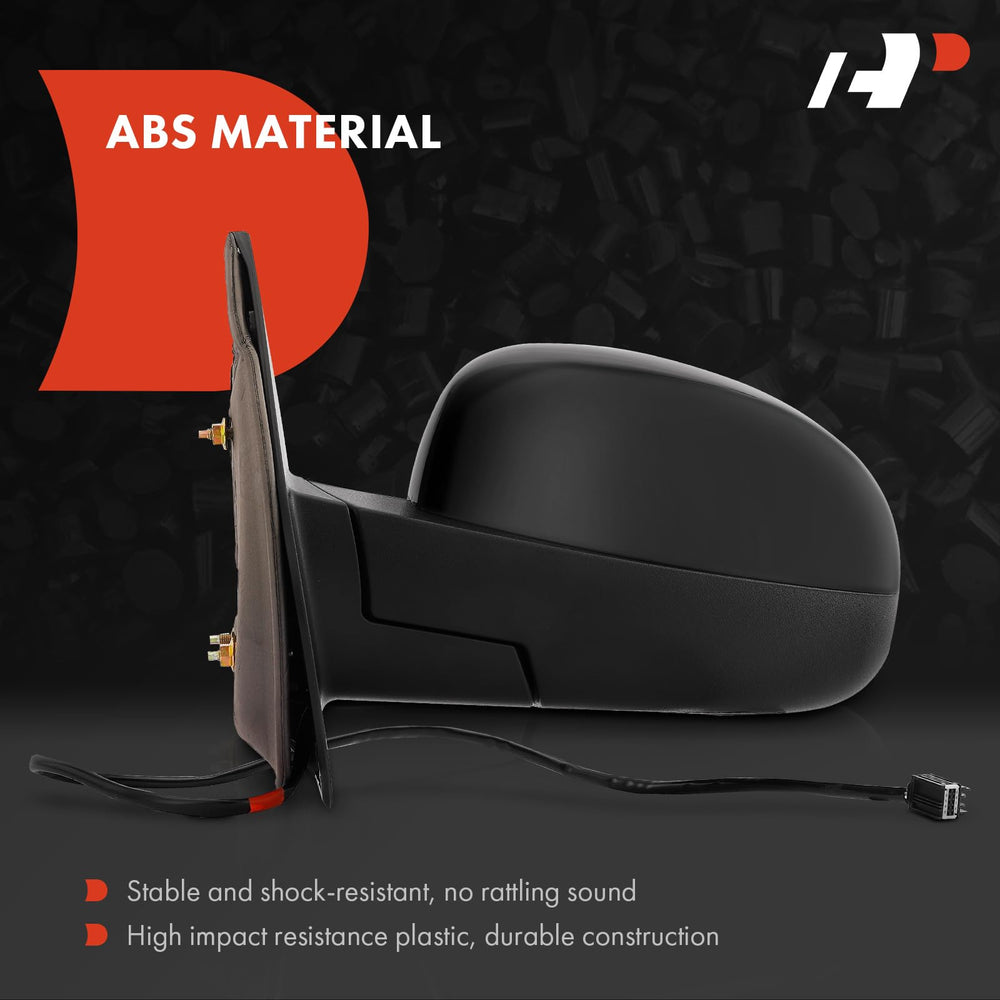 A-Premium rear-left mirror shows durable black housing and solid mounting.