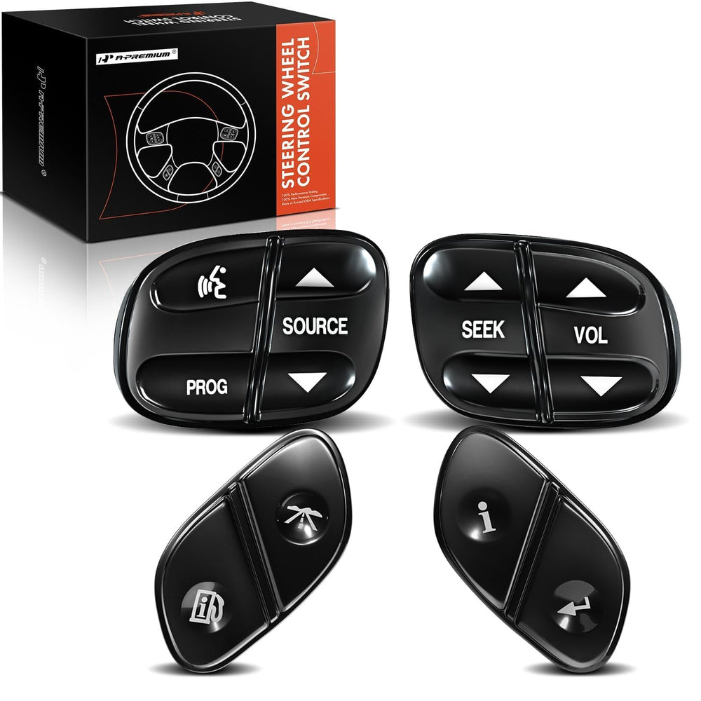 A-Premium steering wheel control switch assembly for easy media access.