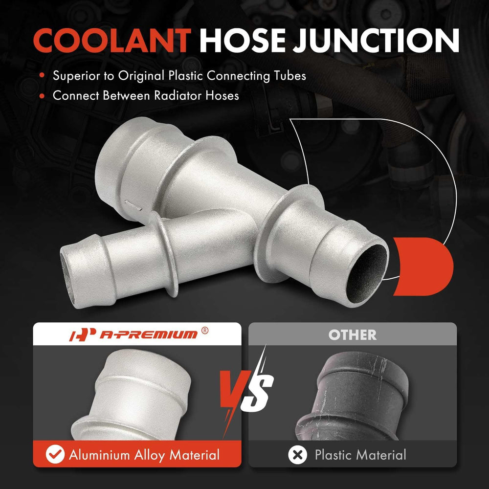 A-Premium surge-tank to engine connection highlights precise routing.