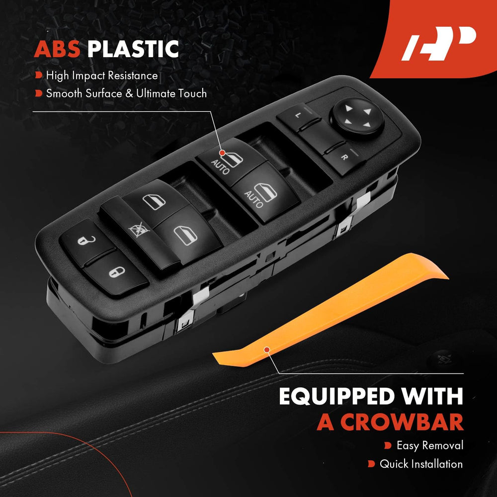 A-Premium switch housing shown in black plastic for durable interior integration.
