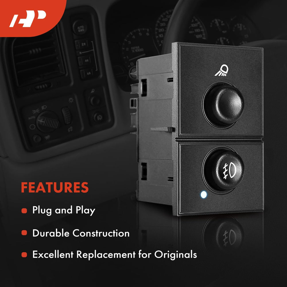 A-Premium fog light and cargo lamp switch compatibility with GM trucks