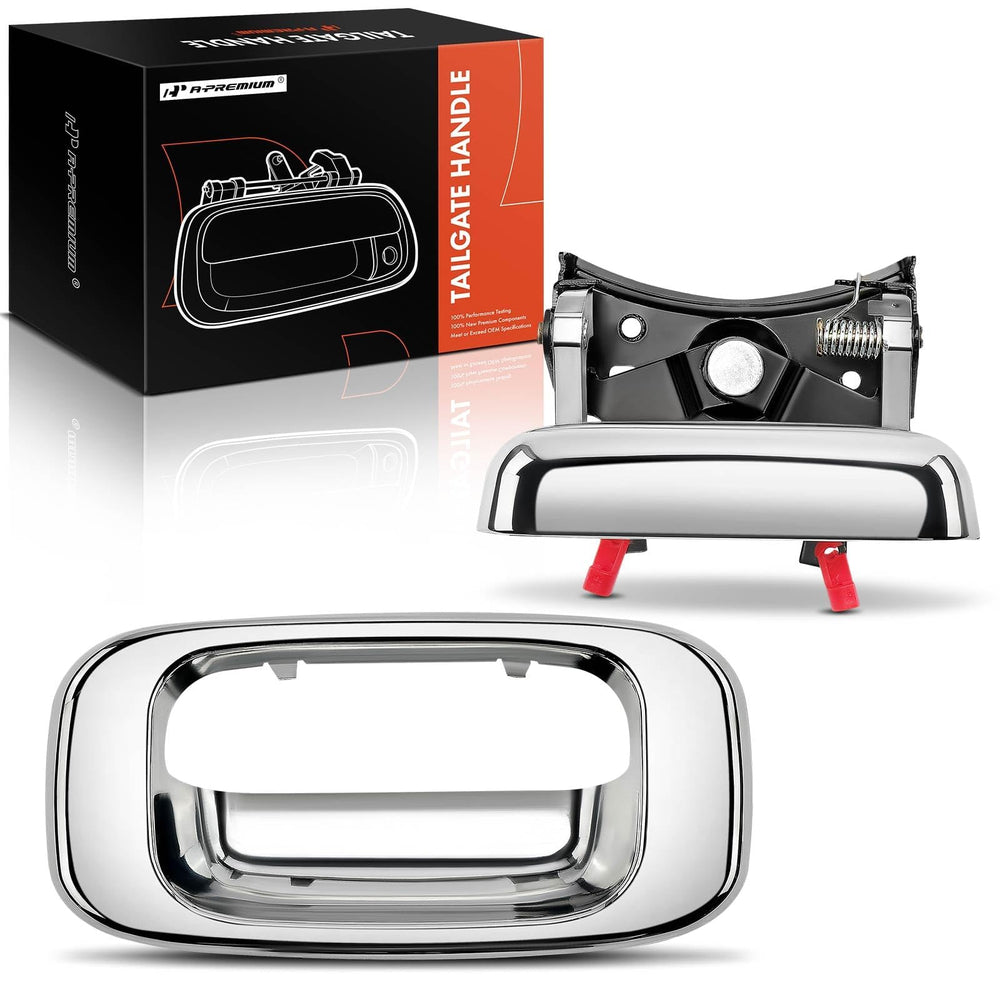 A-Premium tailgate handle latch chrome for Silverado and Sierra, direct replacement.