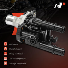 A-Premium thermostat housing components spread with sensor and o-ring