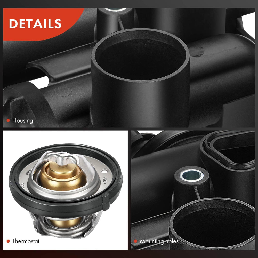 A-Premium thermostat housing for DOHC 2.4L — optimized for modern four-cylinder engines.