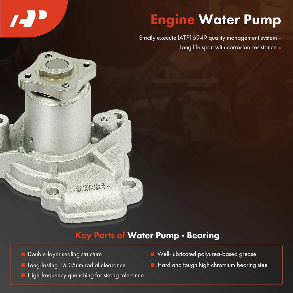 A-Premium timing belt kit water pump parts layout showing components