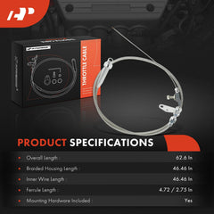 A-Premium braided fittings image highlights secure mounting hardware.