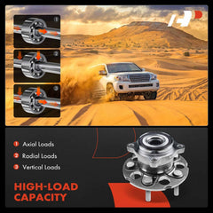 Five-lug wheel studs on the A-Premium hub ensure secure mounting.