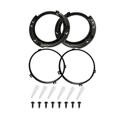 APRT 7-inch round headlight mounting bracket ring front-left for Wrangler JK, secure fit.