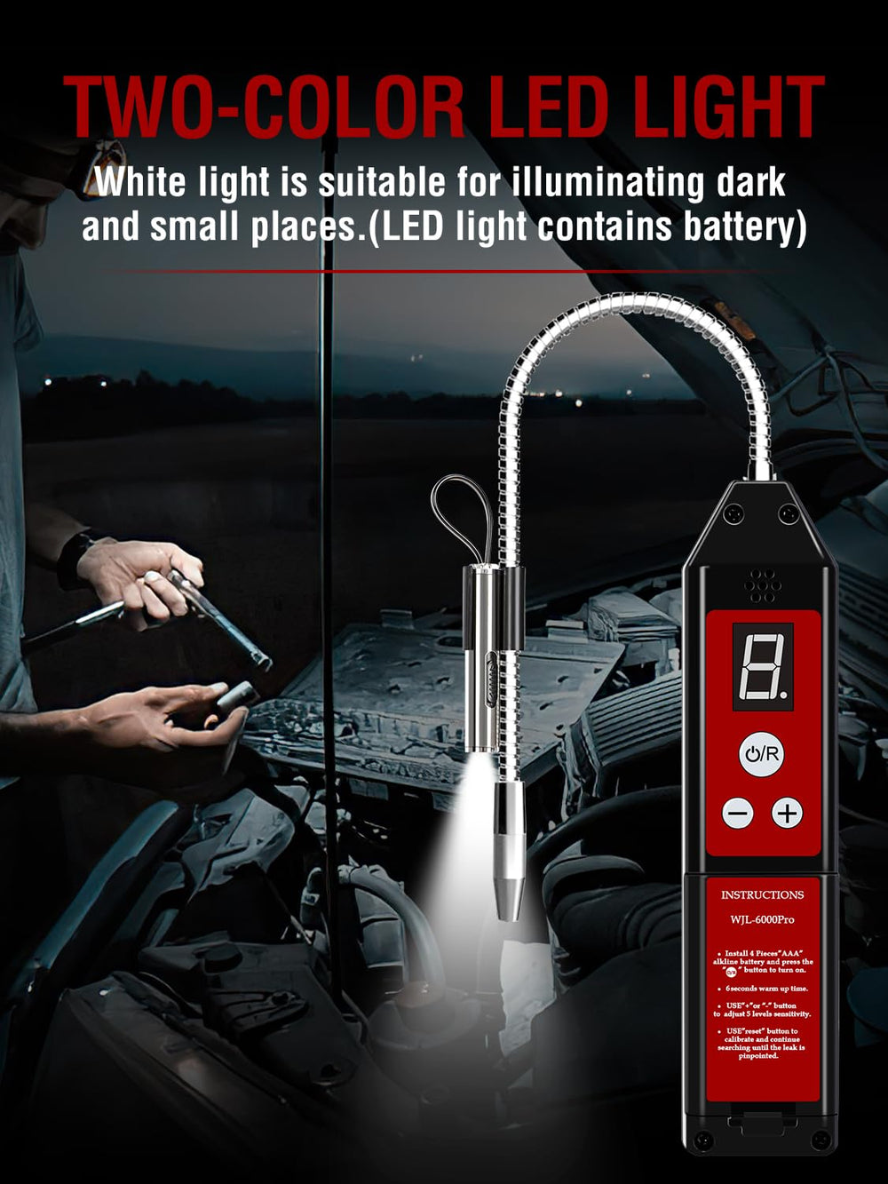 Aprvtio WJL-6000PRO multi-alarm alerts guide you toward the leak's location.