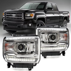 APSVE headlight driver-side assembly with chrome housing improves nighttime visibility