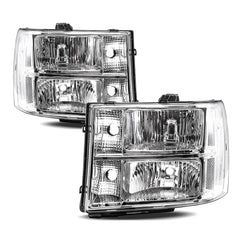 APSVE headlight driver-side chrome housing for GMC Sierra improves nighttime visibility.