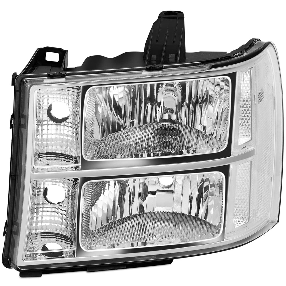 APSVE headlight passenger-side clear lens maintains daytime clarity on GMC Sierra.