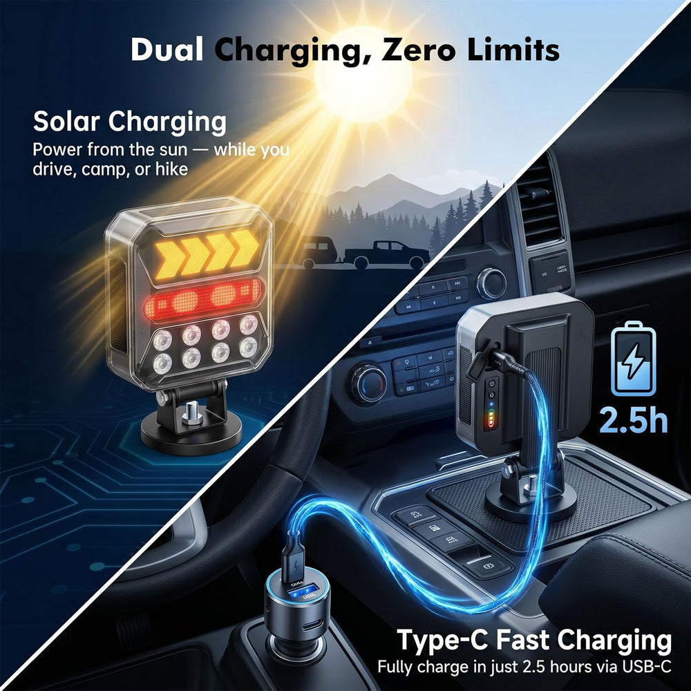 Apunga magnetic base with safety rope keeps light secure on rugged metal surfaces.
