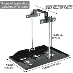 AQEENURA battery tray 13-39inch showing universal fit and organized storage.