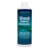 Aquamarine Shock bottle front view showcasing the deep-clean formula for fresh water tanks.