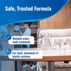 Aquamarine Shock label close-up with usage tips and bottle details.