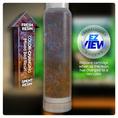 Aquatic Life DI resin color indicator shows when replacement is due.