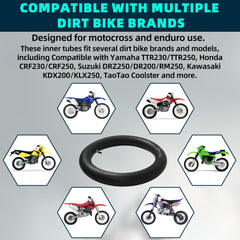AR-PRO 18-inch dirt bike tire inner tube mounted on wheel
