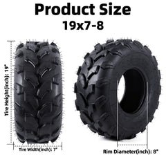 AR-PRO 19x7-8 tire tread close-up for varied surfaces and traction