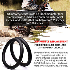 AR-PRO 16-inch inner tubes compatible with dirt bikes and pit bikes for quick repairs.