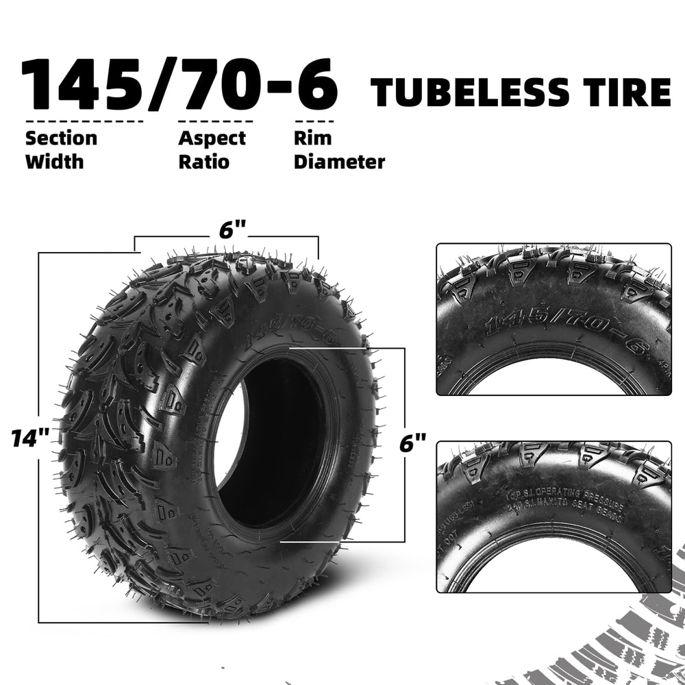 AR-PRO flame-pattern tread improves traction on mud, grass, and gravel.