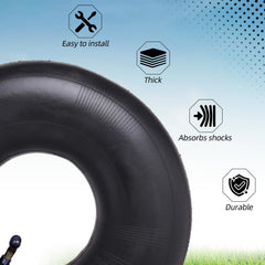 Thick butyl rubber construction provides durable air retention.