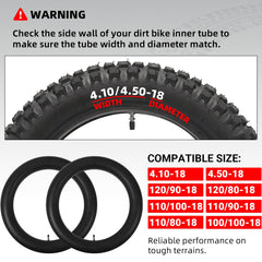 AR-PRO inner tube for 4.10-18 to 4.50-18 tires, built tough for rough trails