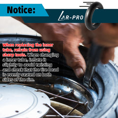 AR-PRO MR14/15 installed on a lawn tractor tire showing proper seating.