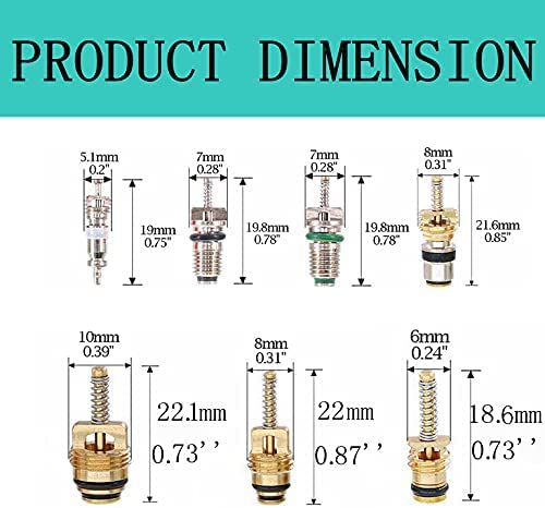 Aracey white R12 valve core for classic refrigerant systems
