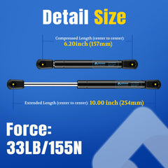 ARANA 10 inch gas struts on a truck toolbox lid providing reliable support during opening