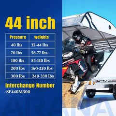 ARANA extended-length specs show 44.02 inches extended and 19.60 inches compressed.