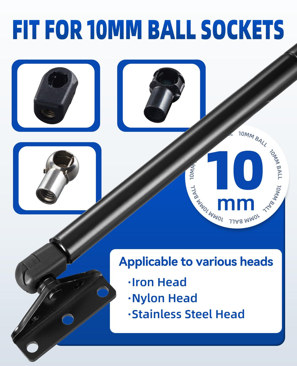ARANA bracket with 10mm ball ends compatible with common gas springs