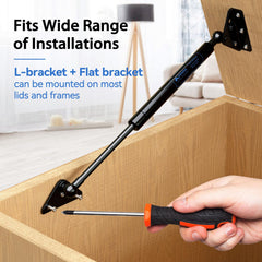 ARANA 20-inch struts installed on RV door for reliable lift.