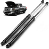 ARANA hood struts on Nissan Titan hood with chrome finish for reliable lift