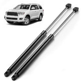 ARANA liftgate struts for Toyota Sequoia rear hatch in chrome finish.